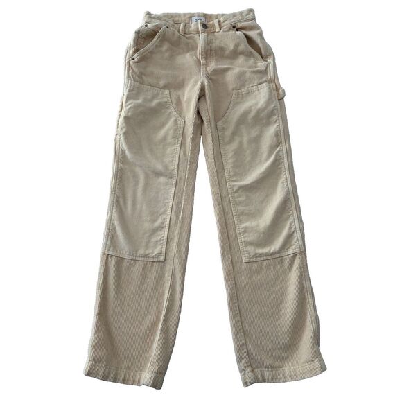 BDG Corduroy Pants Womens 2 Beige Tan Carpenter Double Knee Urban Outfitters‎ - Picture 1 of 13